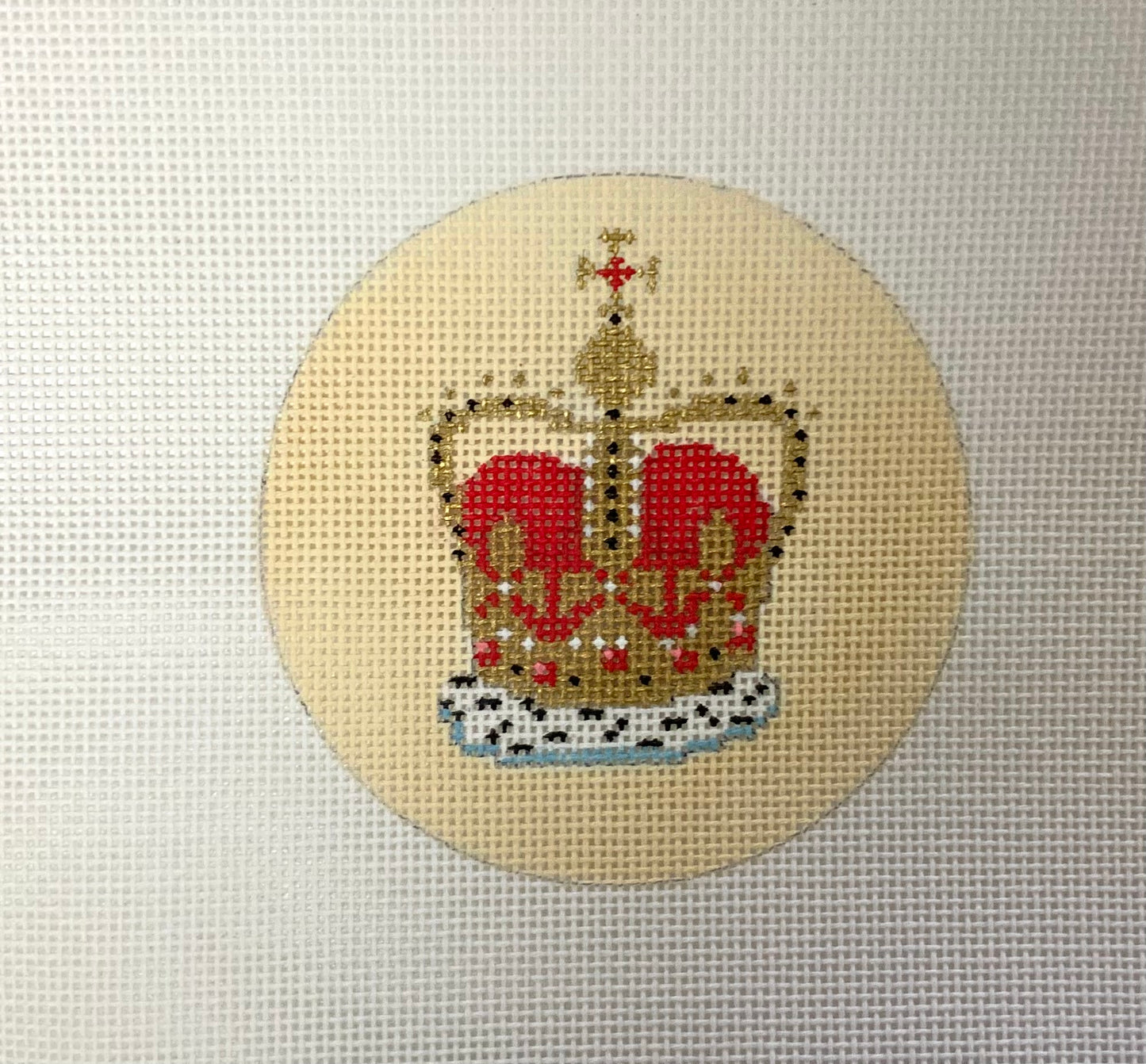 Round Red Crown on Yellow