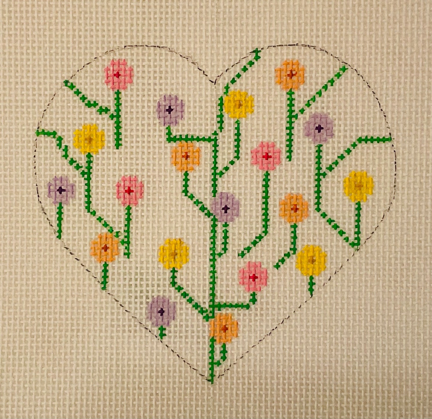 Heart Flowers with Stitch Guide