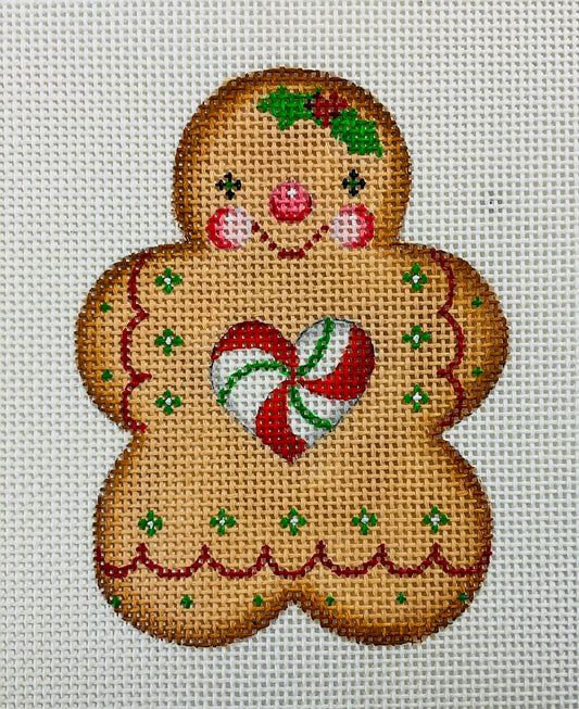 Gingerbread Girl Heart Peppermint