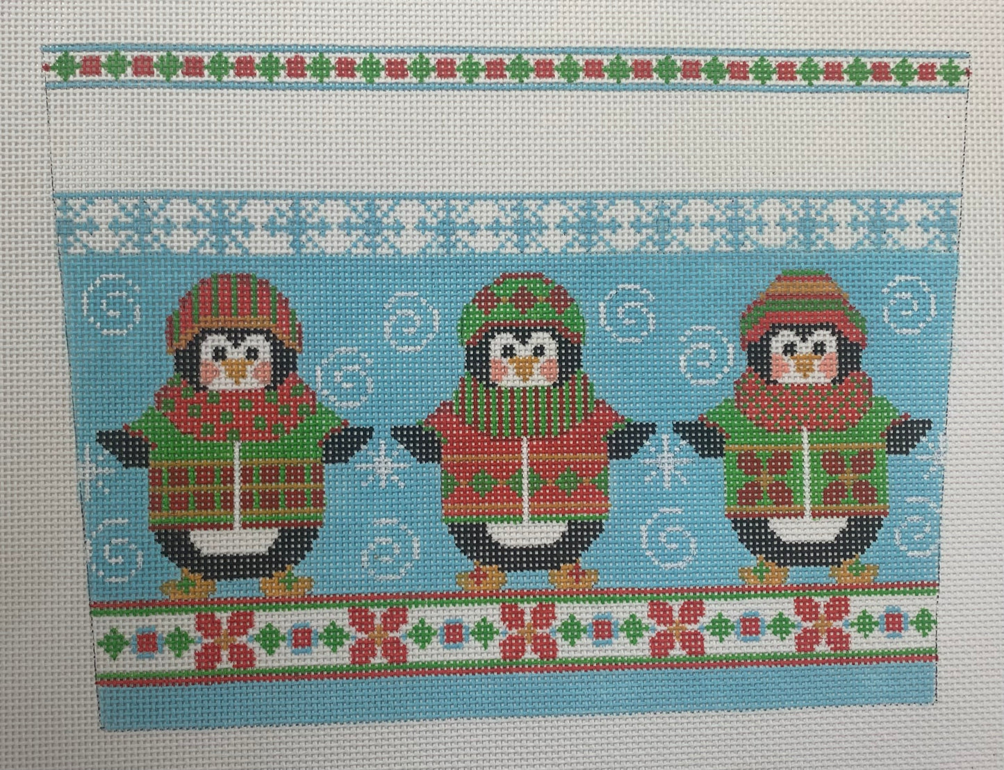 Stocking Cuff 3 Penguins