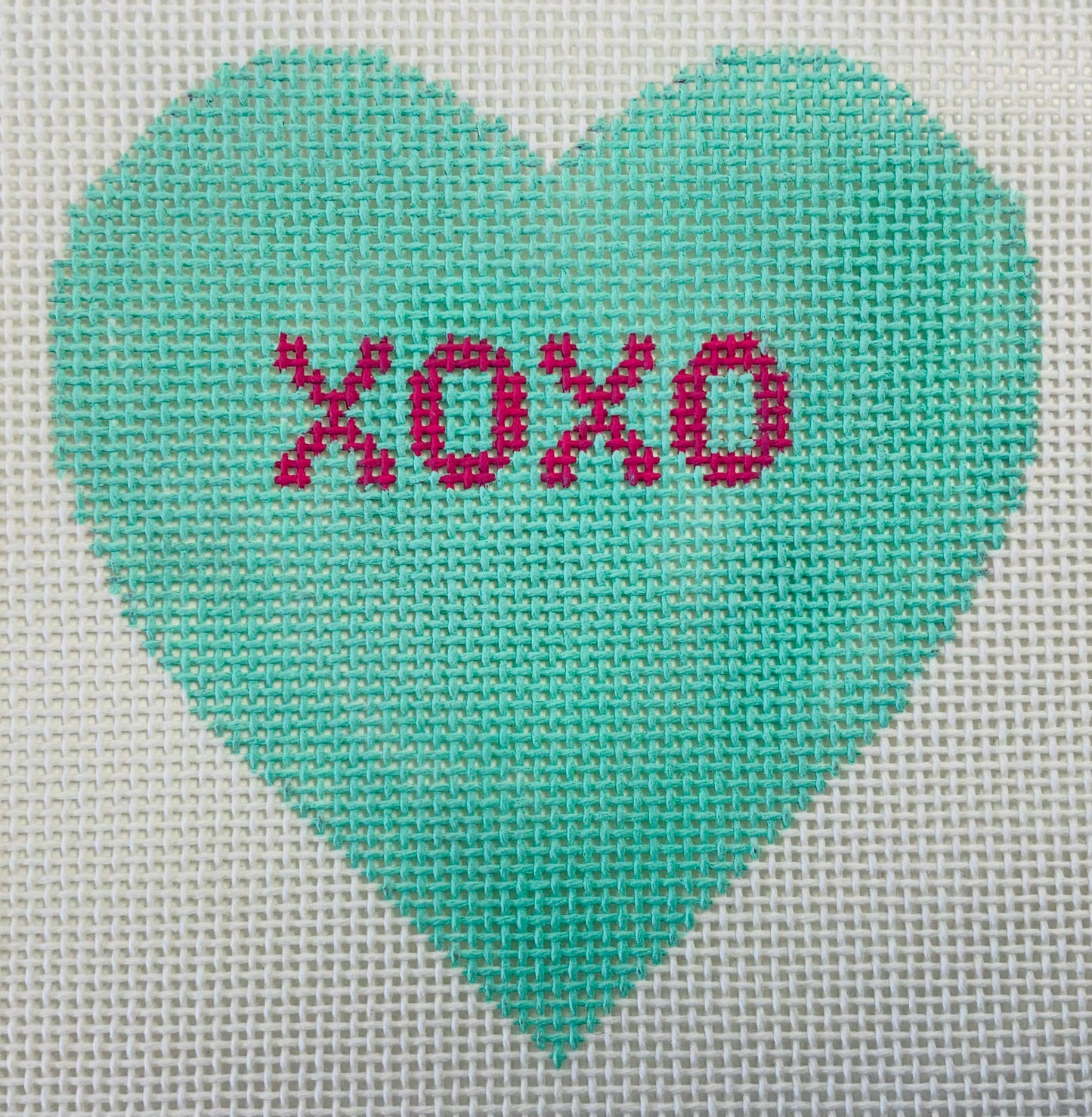 Candy Heart XOXO on Aqua