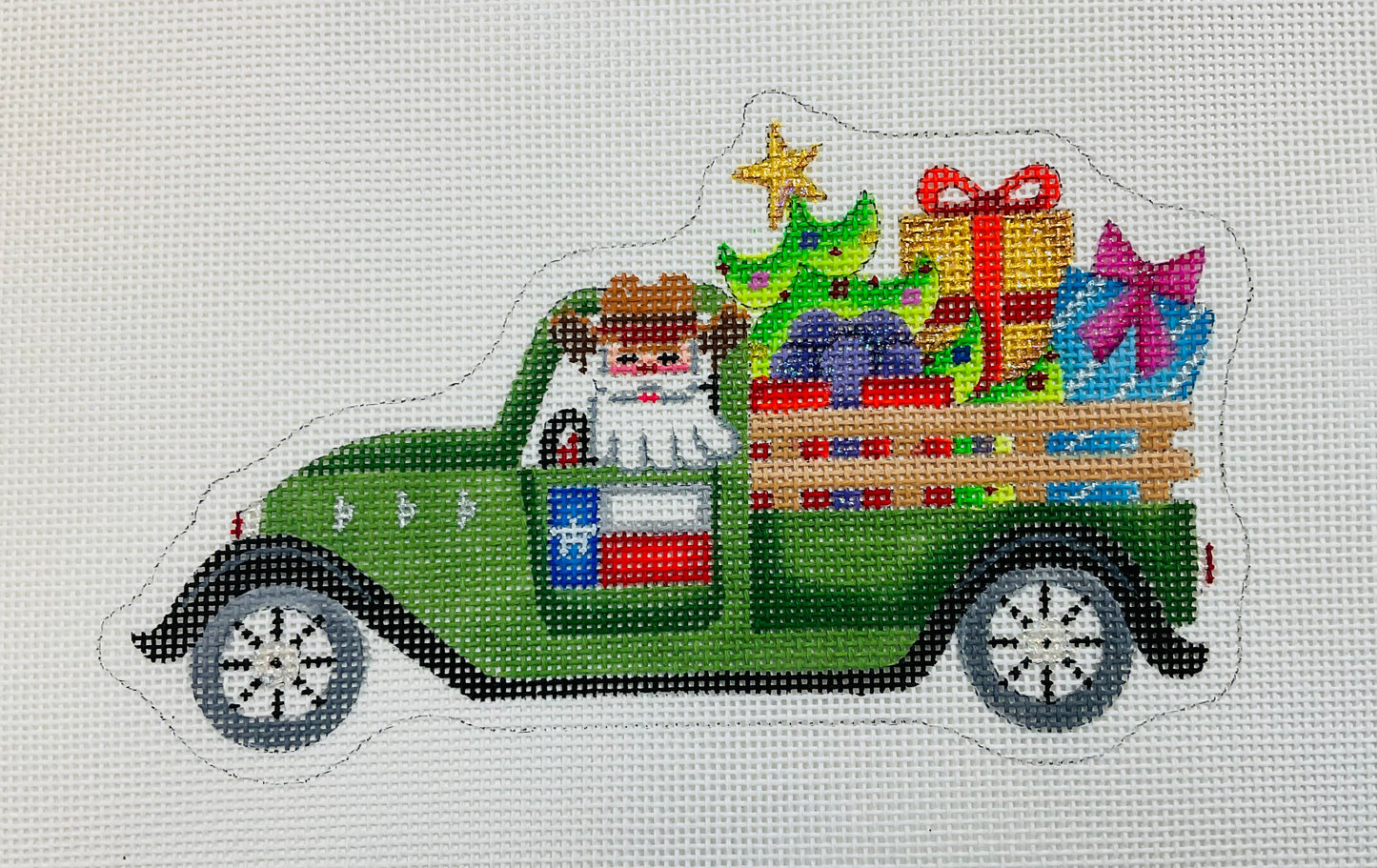 Santa in a Pickup Truck