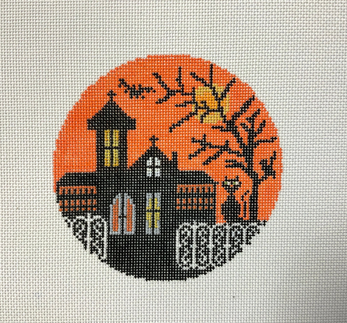 Round Halloween House on Orange