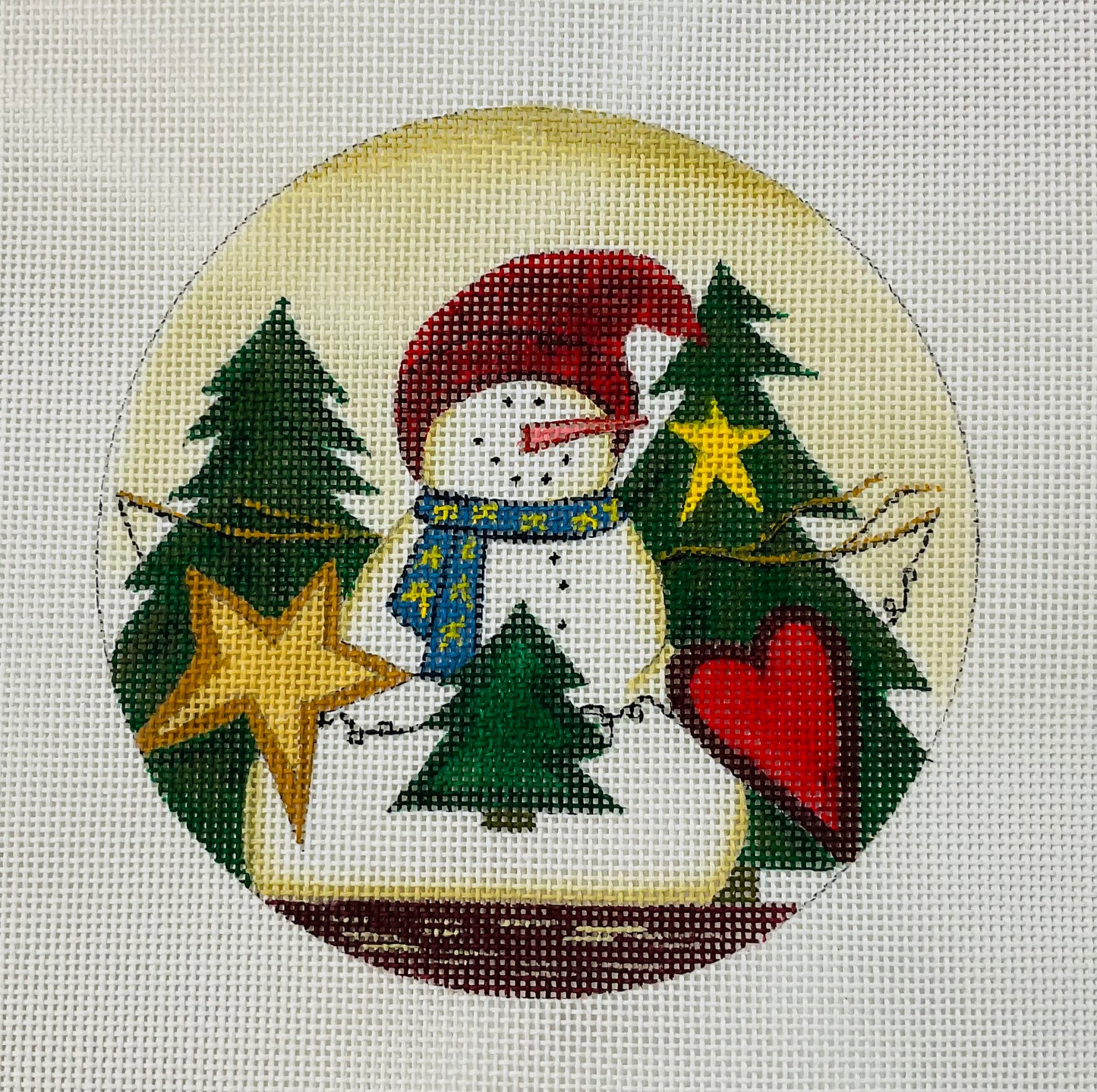 Snowman Happy Holidays Round