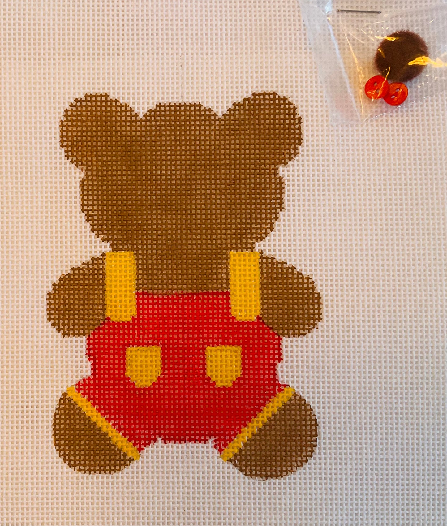 Teddy Bear Tails Red with Stitch Guide