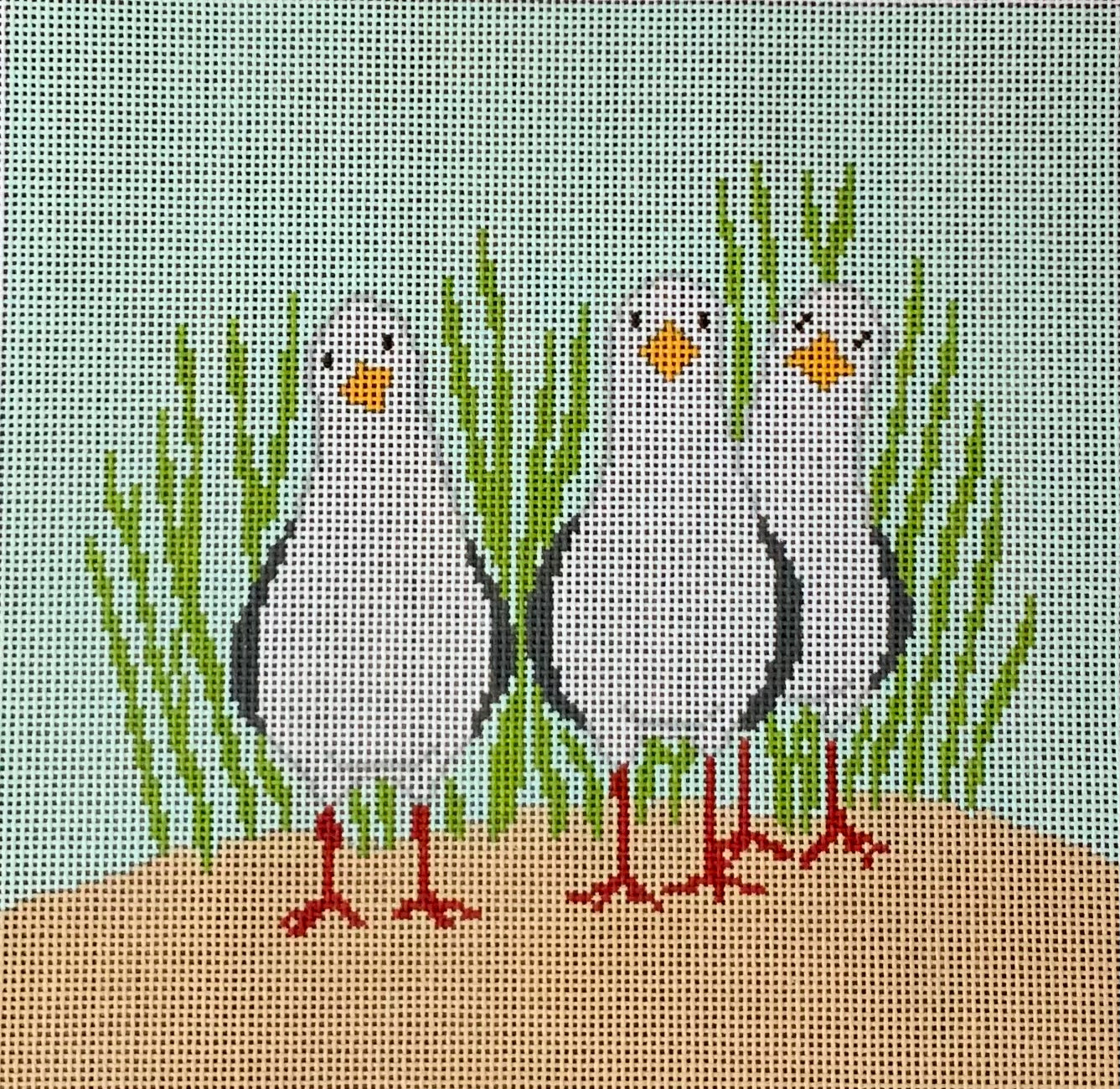 3 Standing Seagulls