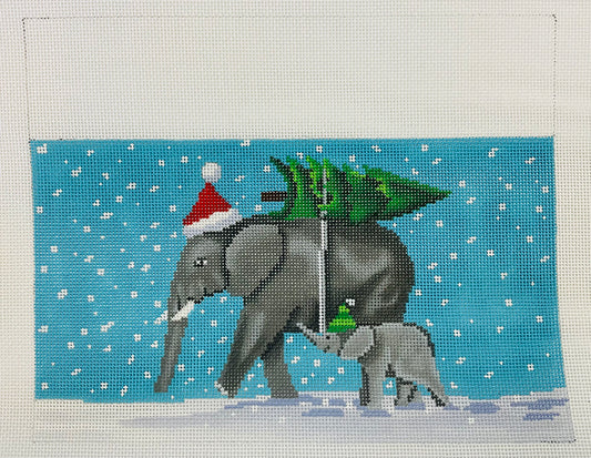 Stocking Cuff Elephants with Tree