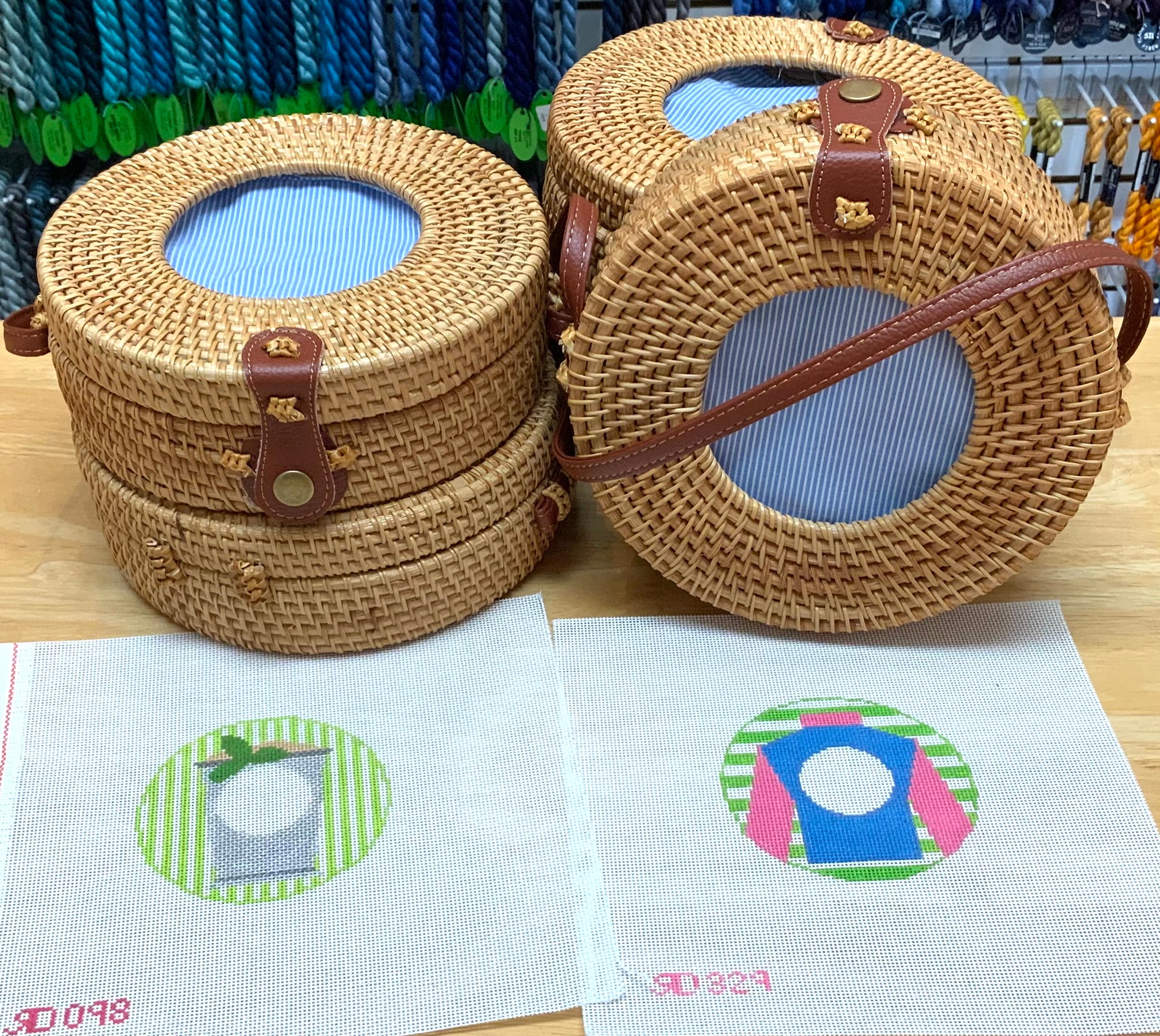 Bamboo Handle Rattan Bag / Turquoise – walker&wade
