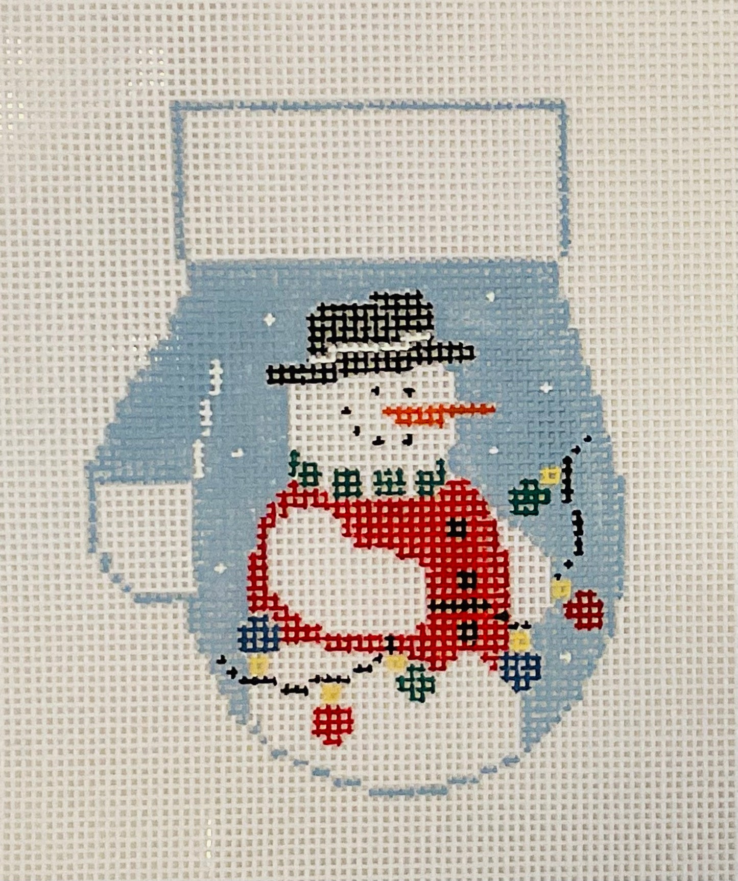 Snowman/December Mittens with Stitch Guide (Pair)