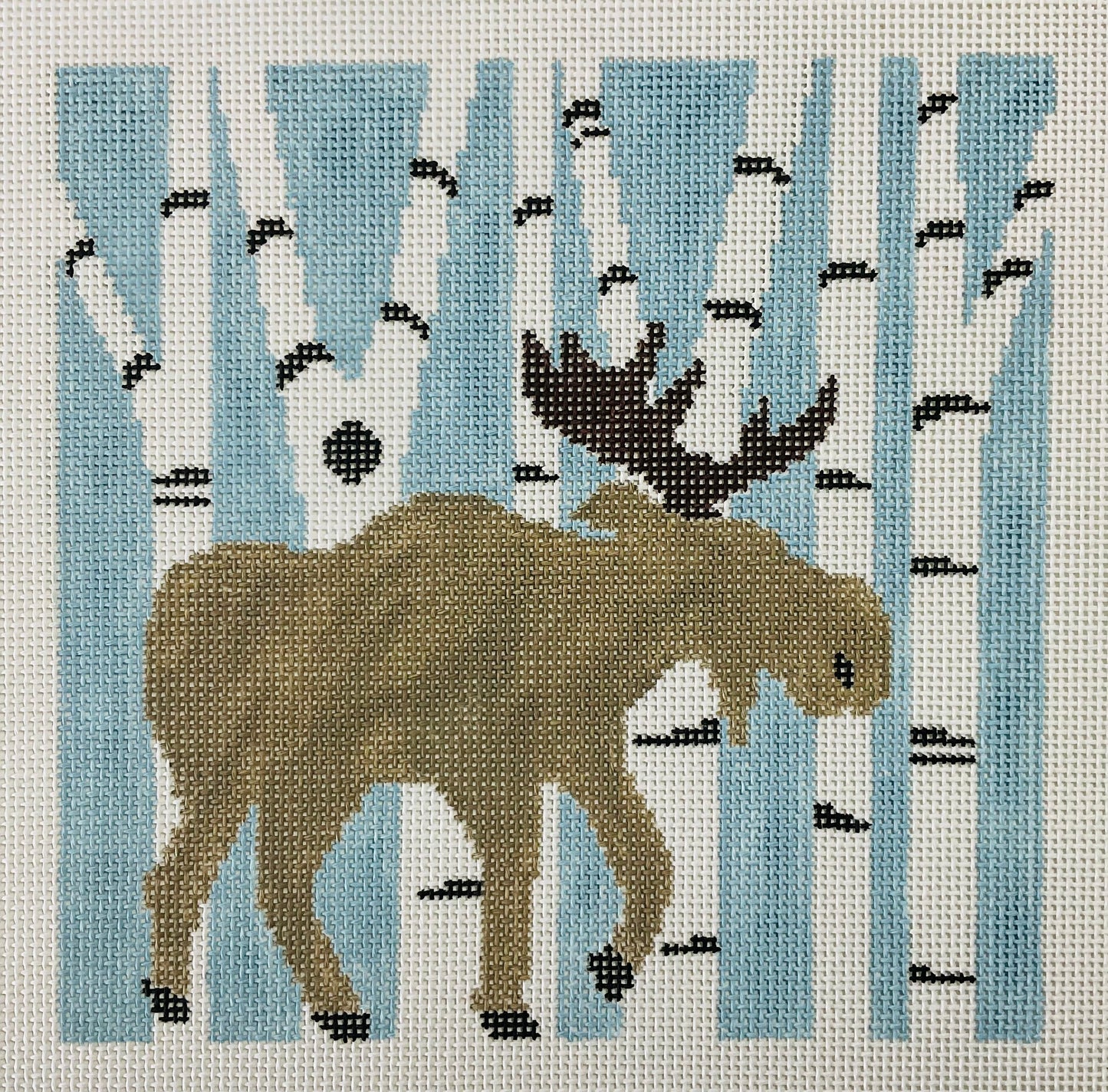 Moose in Birch Trees Pillow
