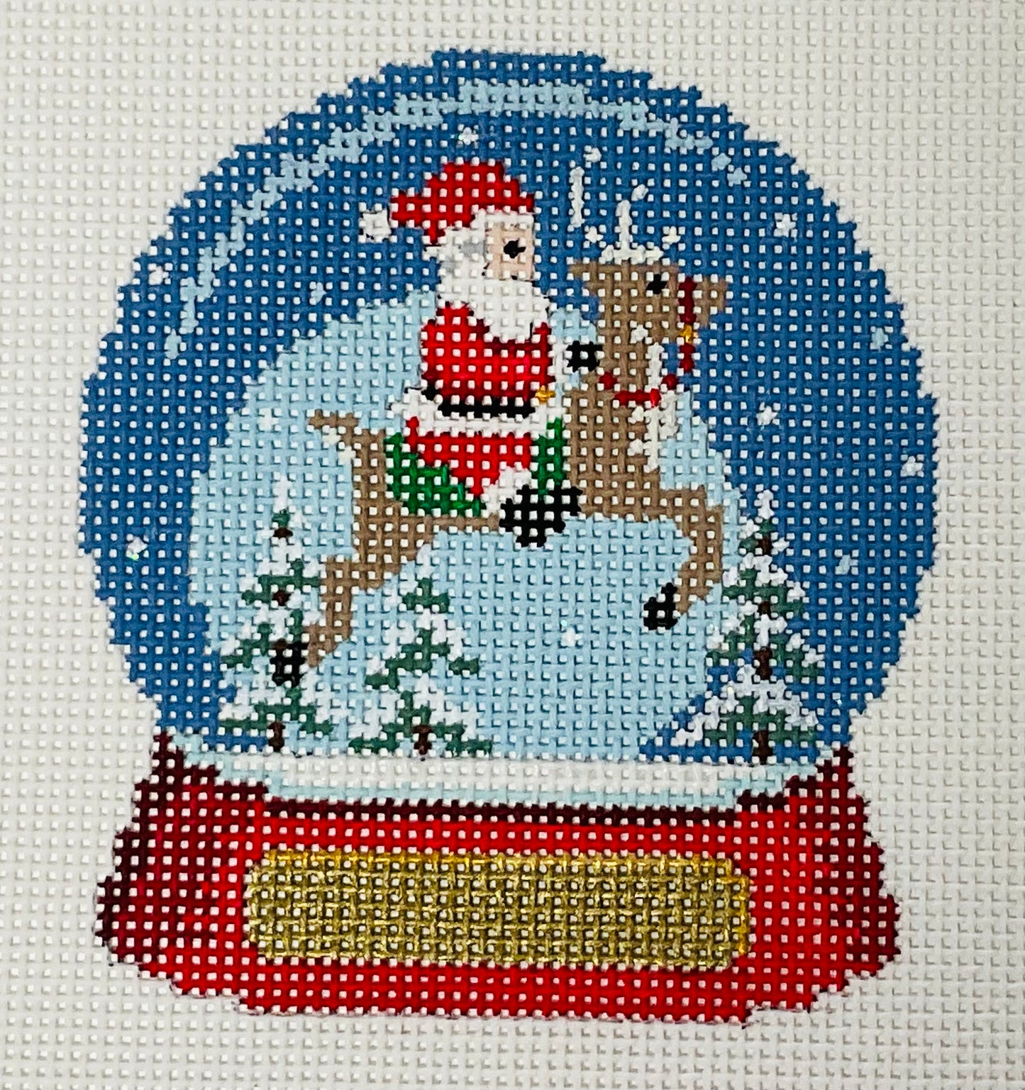 Snow Globe Santa Riding Reindeer