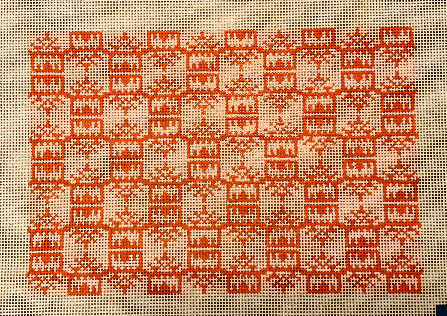 Pink/Orange Pagoda Print Clutch