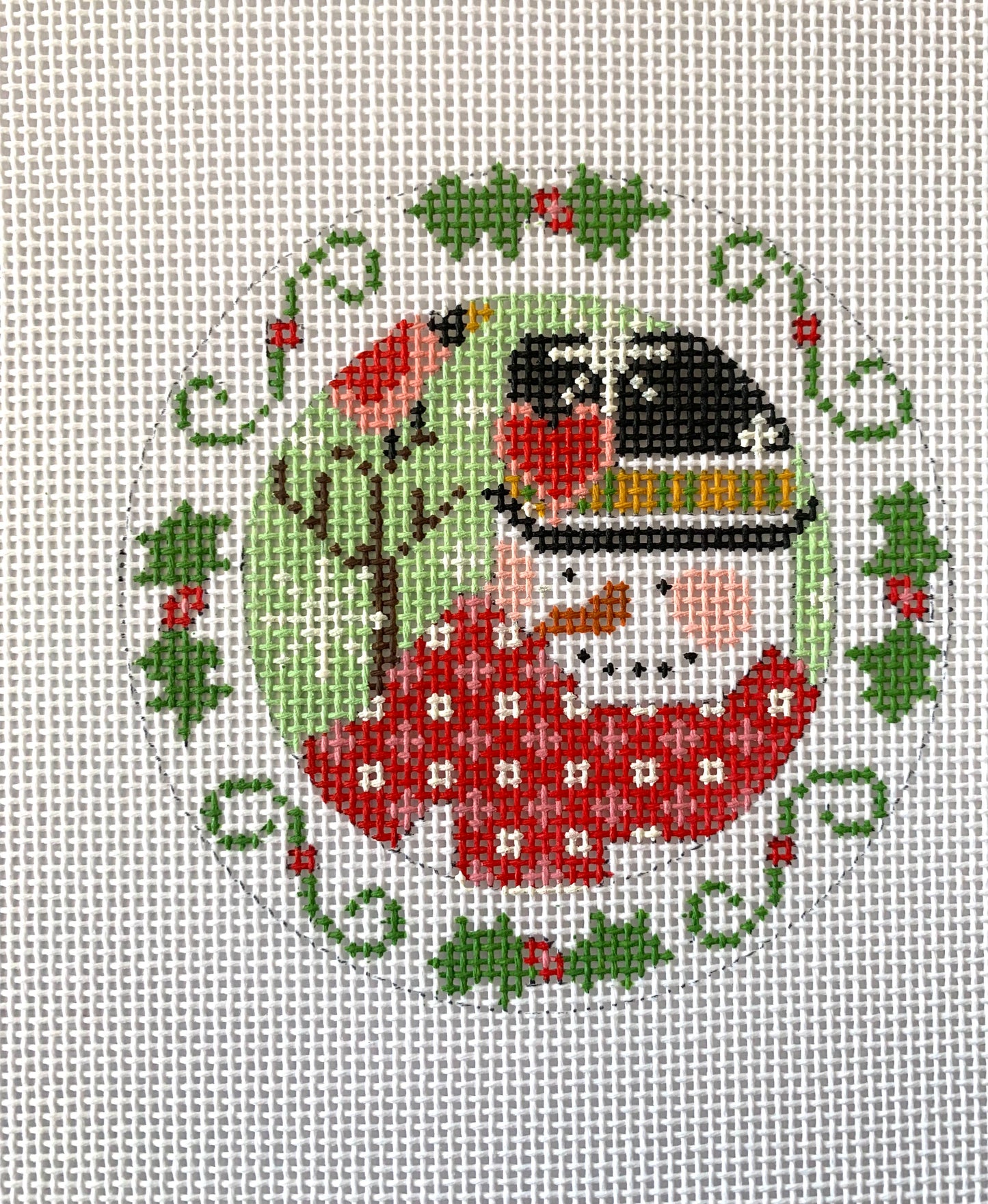 Snowman Holly Round