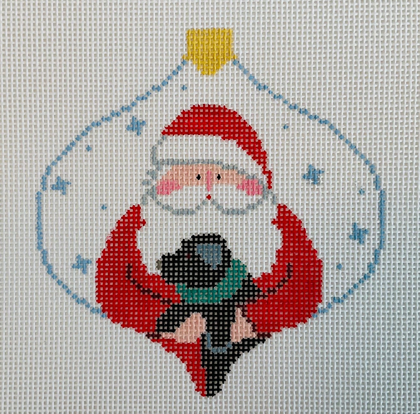 Santa with Puppy Bauble