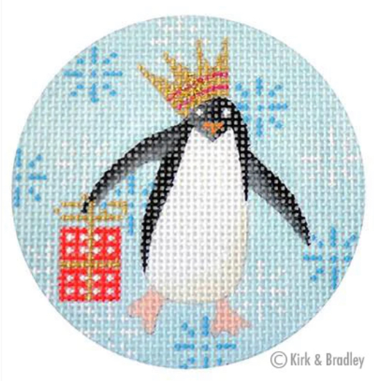 Penguin Christmas Circle Red