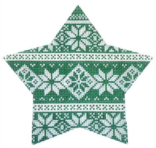 Star Green and White Nordic Stripe