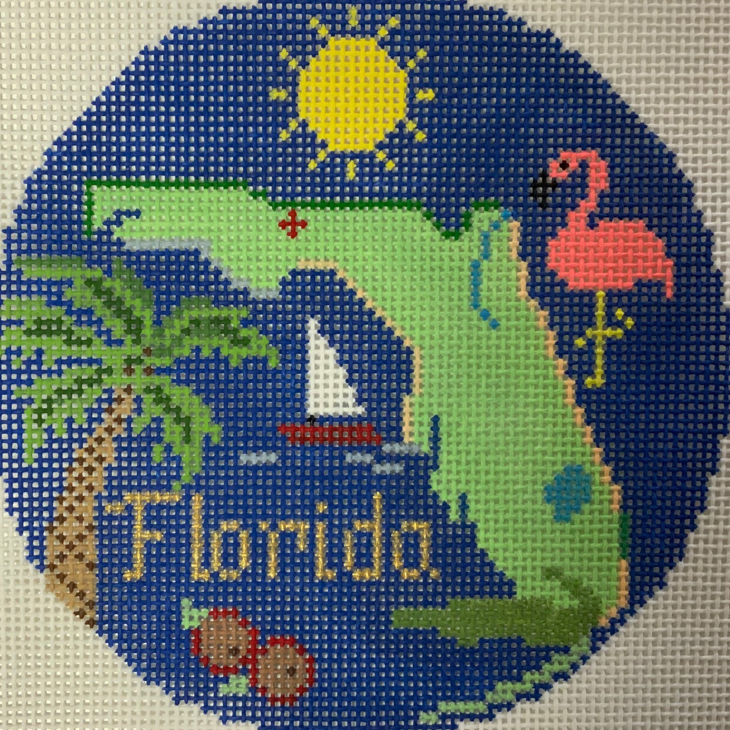 Florida Round Needlecraft Canvas