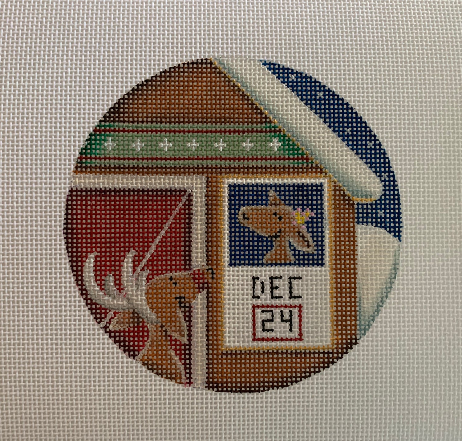 Reindeer Christmas Calendar Needlecraft Canvas