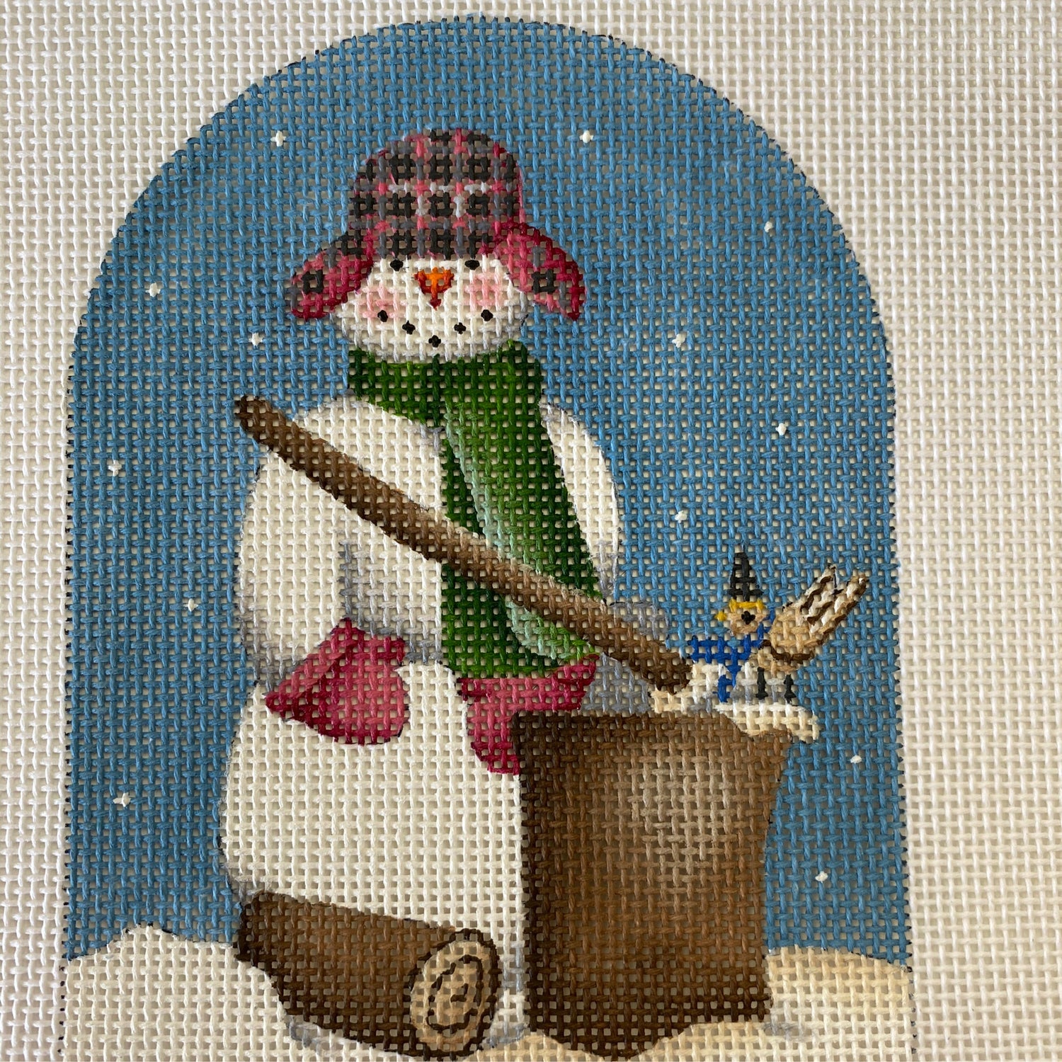 Firewood Snowman Needlecraft Canvas