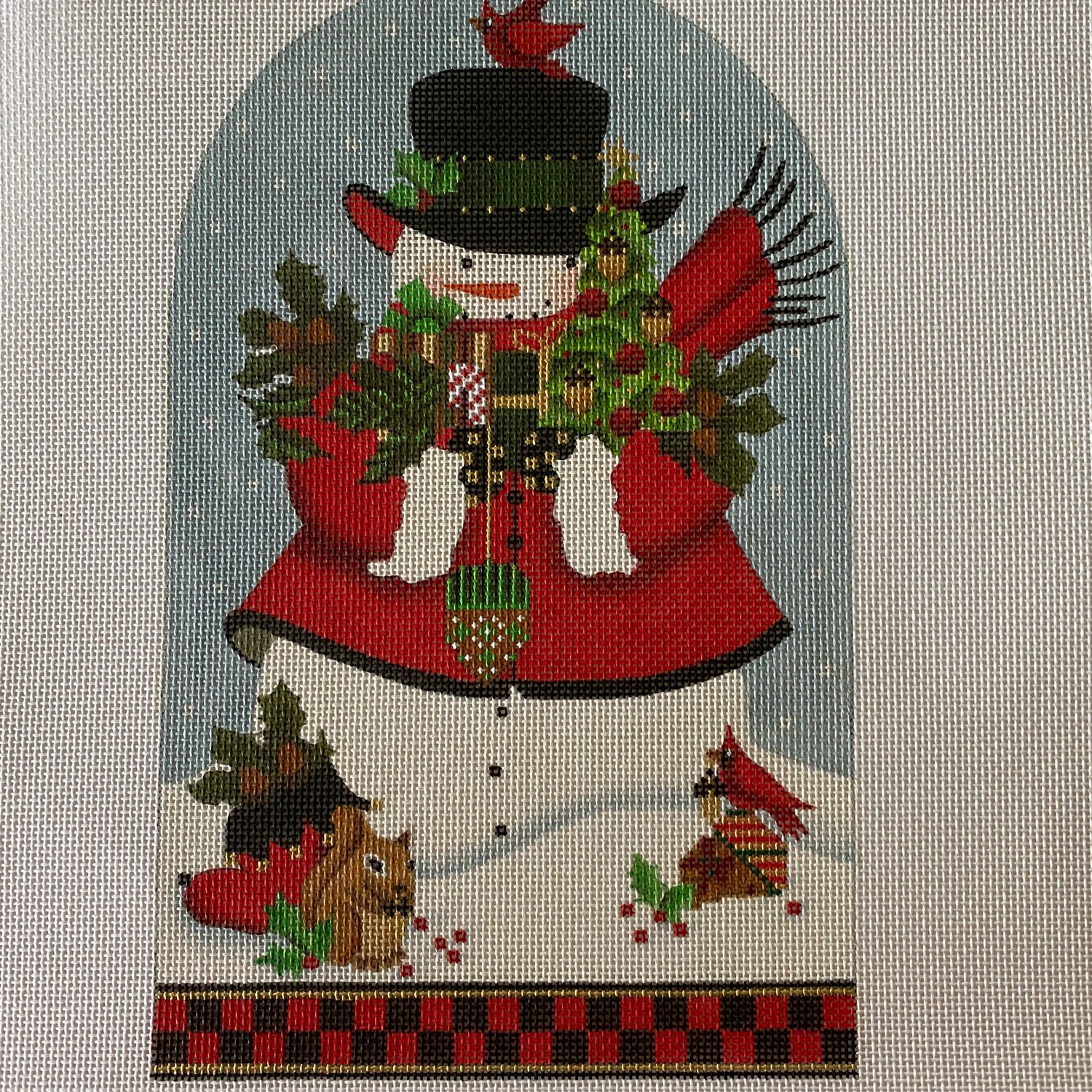 Acorn Snowman Needlecraft Canvas