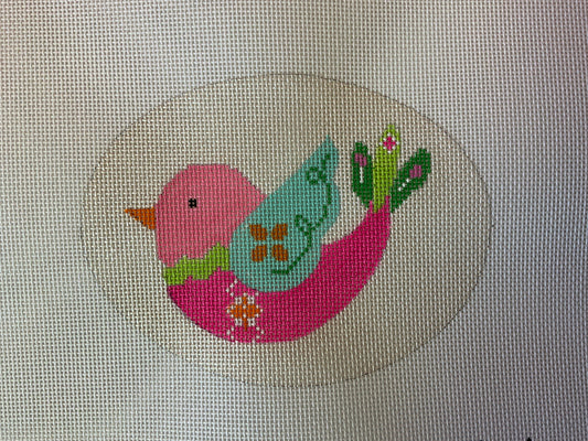 Pink Bird Needlecraft Canvas