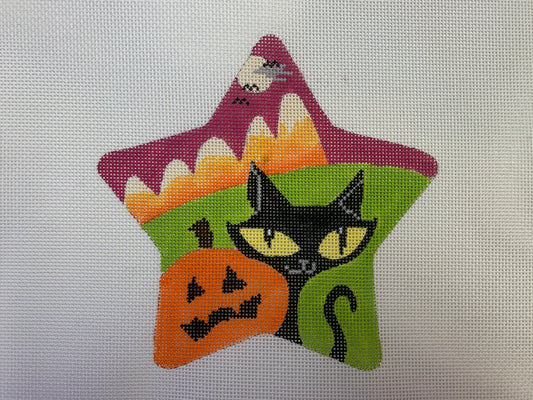 Spooky Cat Star Needlecraft Canvas