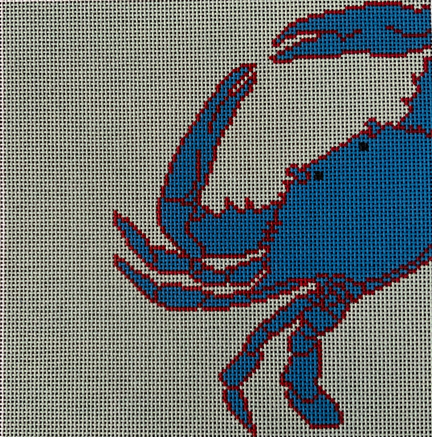 Crab on Blue Needlecraft Canvas