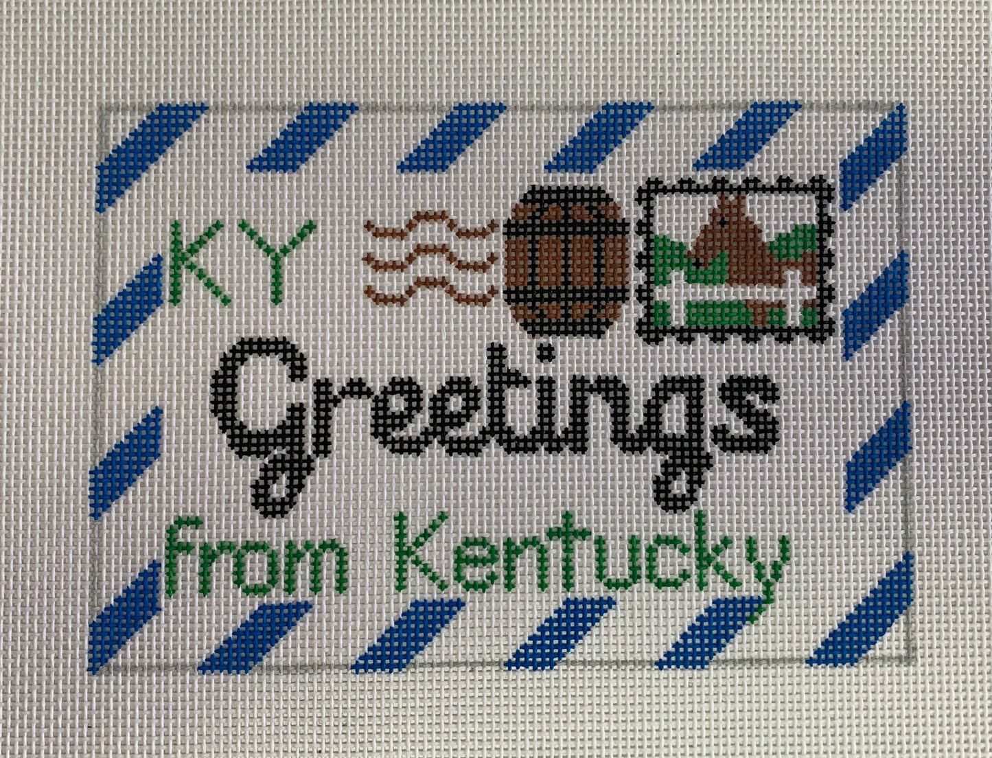 Greetings from Kentucky Postcard Needlecraft Canvas