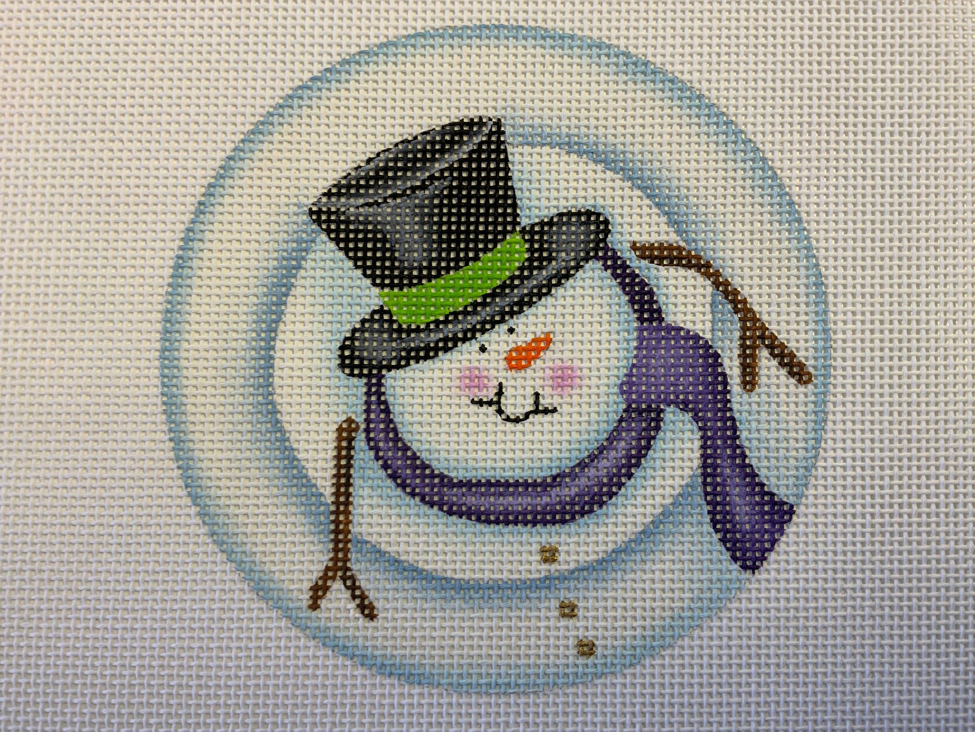 Stacked Snowman "Sam" Needlecraft Canvas