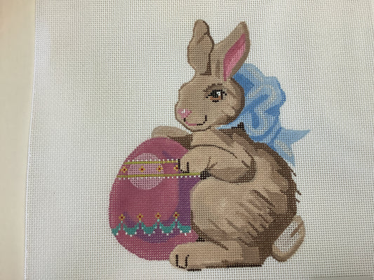 Bunny with Egg on left Needlecraft Canvas