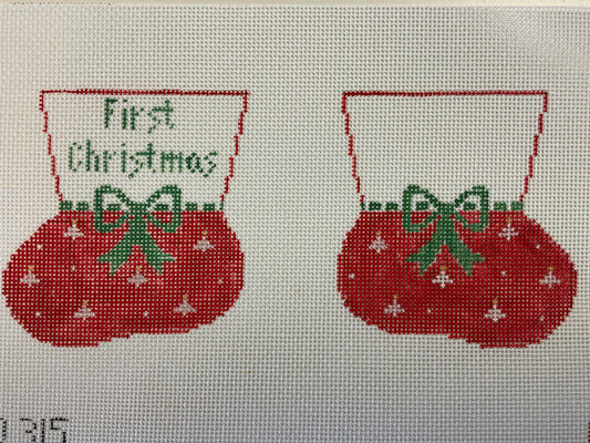 First Christmas Booties Needlecraft Canvas