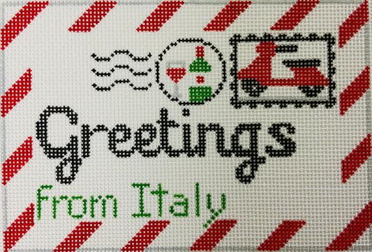 Greetings from Italy Postcard Needlecraft Canvas