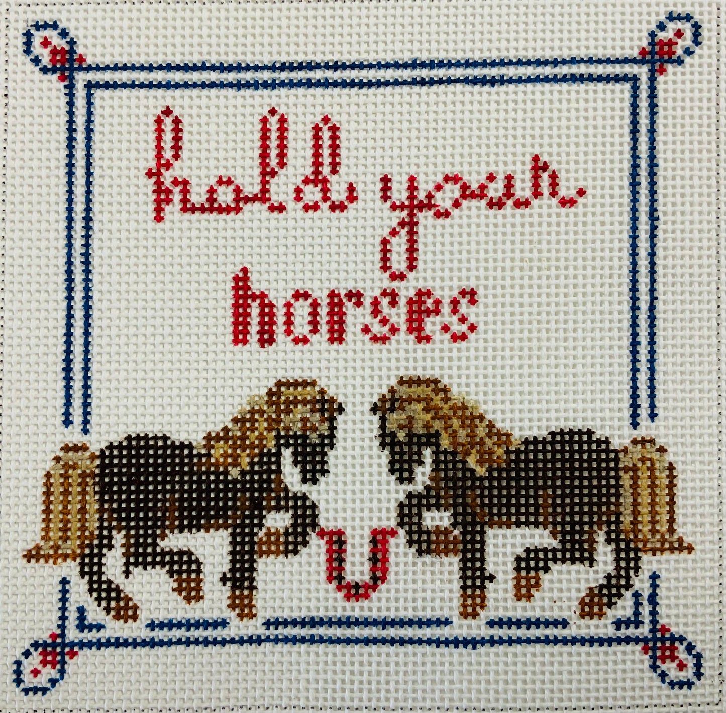 Hold Your Horses Needlecraft Canvas