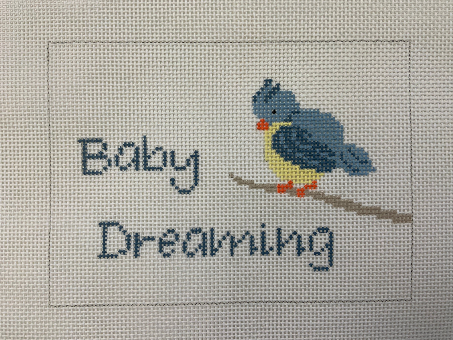 Baby Dreaming Blue Bird Needlecraft Canvas