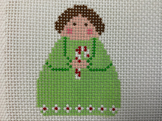 Georgette Angel with Candy Cane Needlecraft Canvas