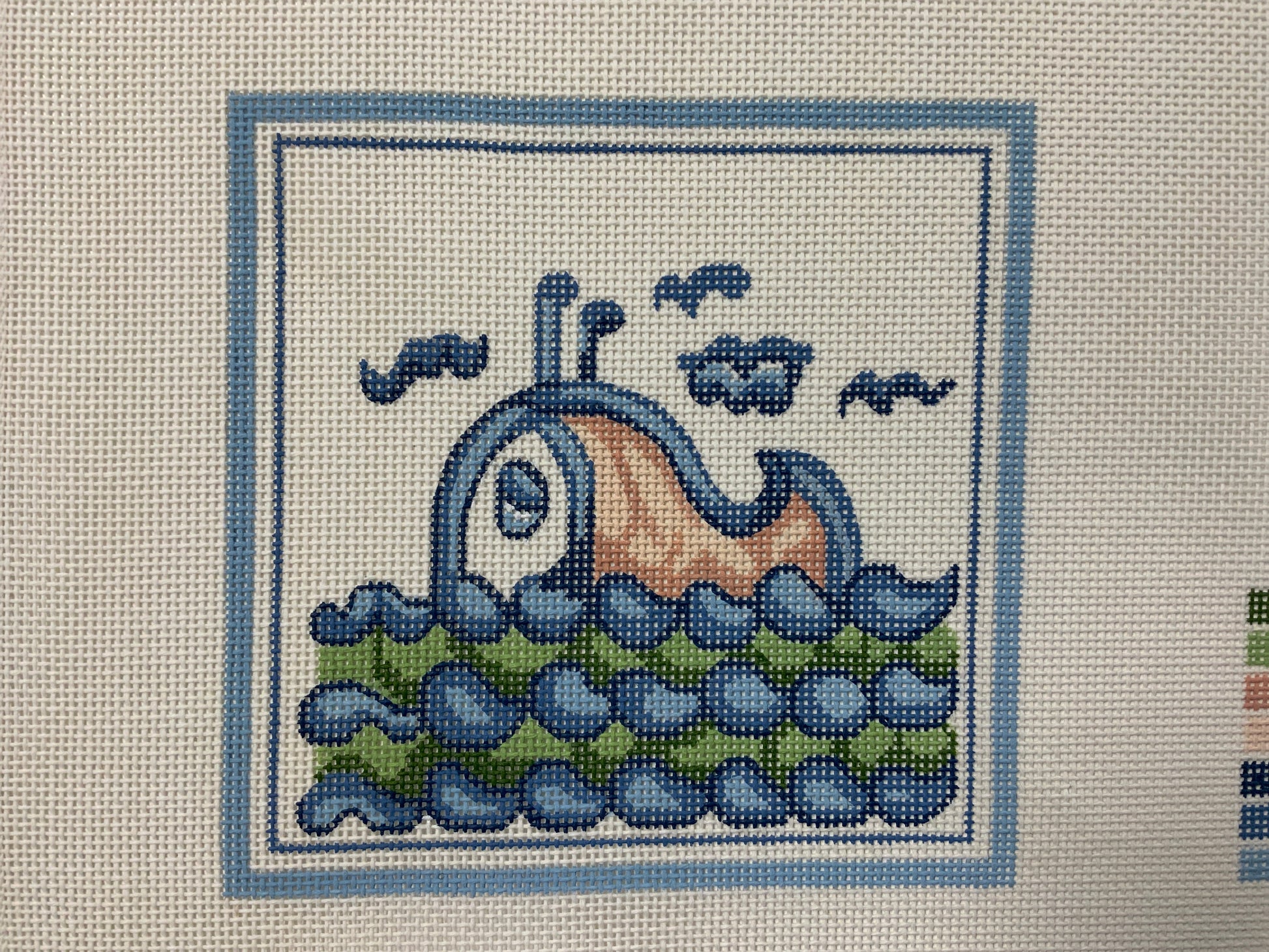 Hadley Whale Small Needlecraft Canvas