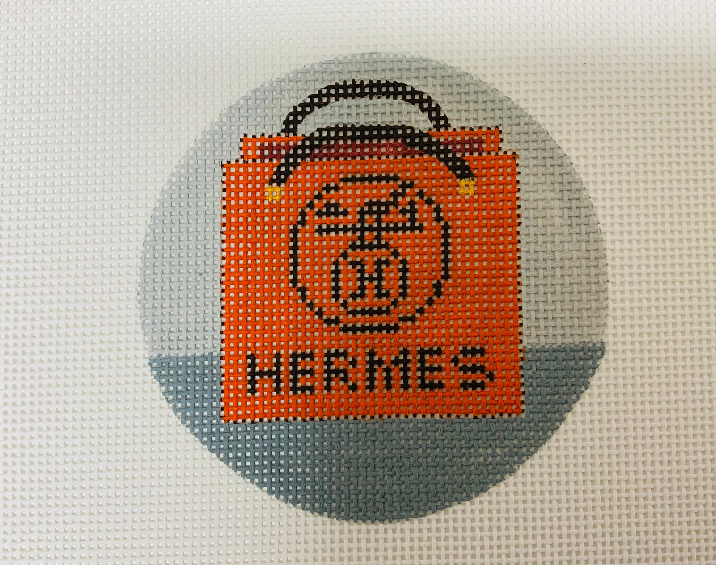 Hermès - 4 “ round Needlecraft Canvas
