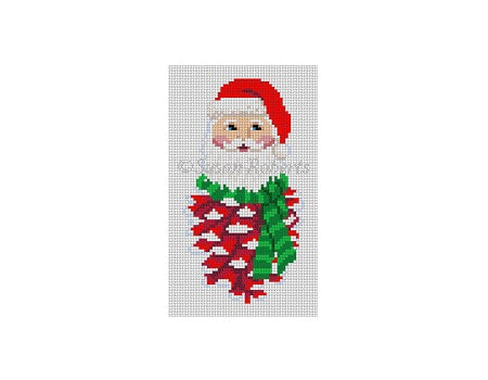 Pinecone Santa Needlecraft Canvas