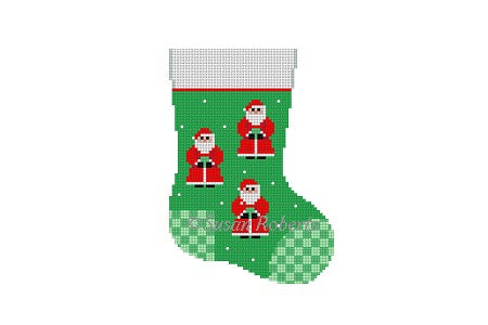 Santas, Mini-Sock Needlecraft Canvas
