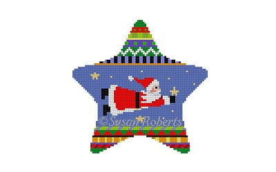 Star, Flying Santa Needlecraft Canvas