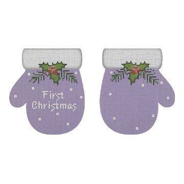 First Christmas, Lavender Needlecraft Canvas