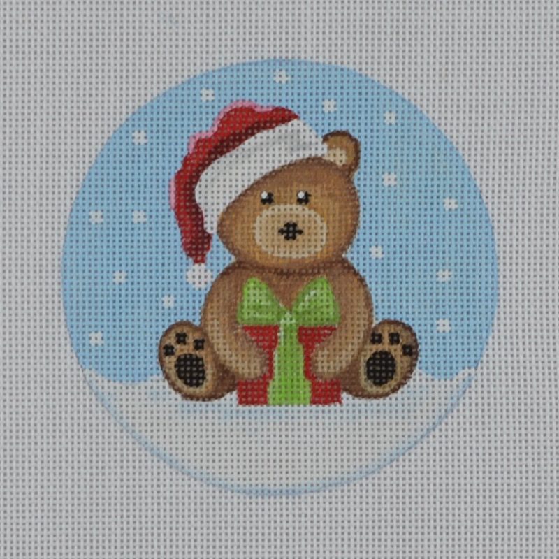 Brown Santa Bear W/Present Needlecraft Canvas