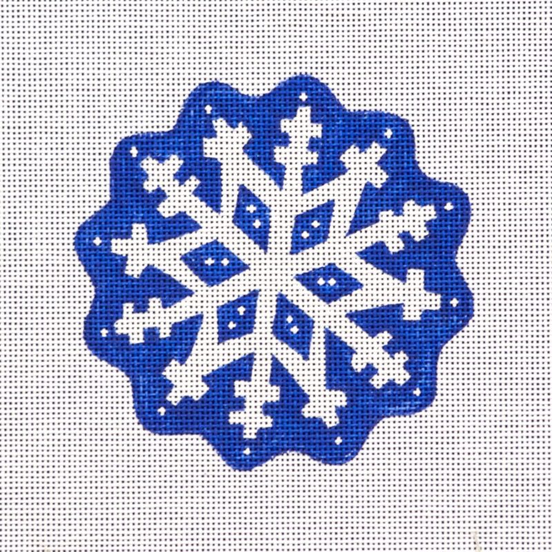 Scalloped Snowflake, Blue Needlecraft Canvas