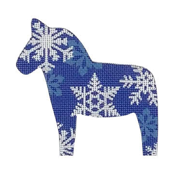 Dala Horse, Snowflake Needlecraft Canvas