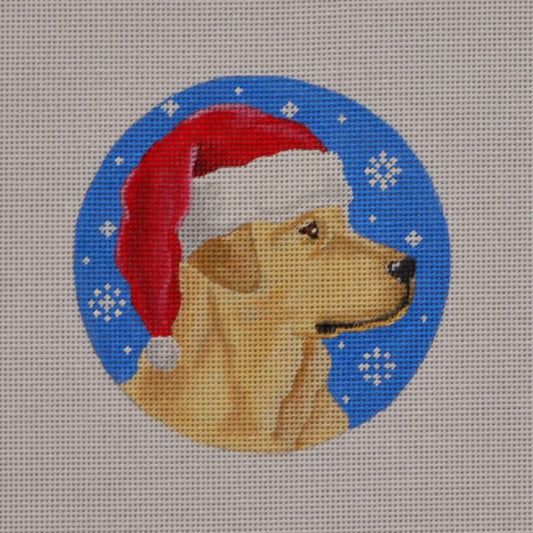 Yellow Lab Santa Needlecraft Canvas