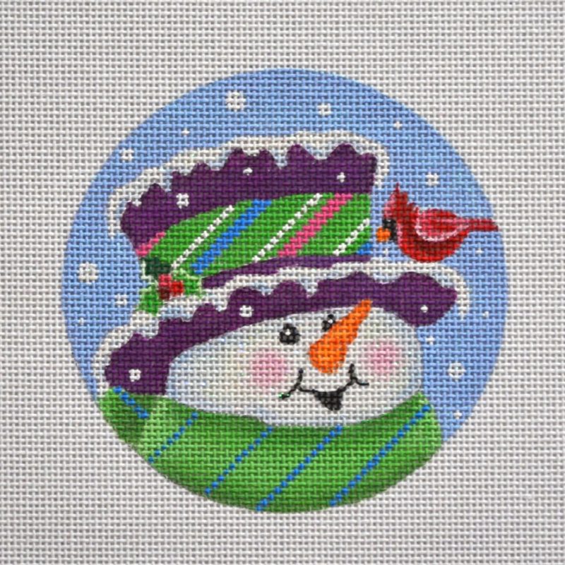 Topper Snowman Ornament Needlecraft Canvas