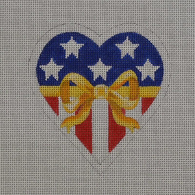 Yellow Ribbon Heart Needlecraft Canvas