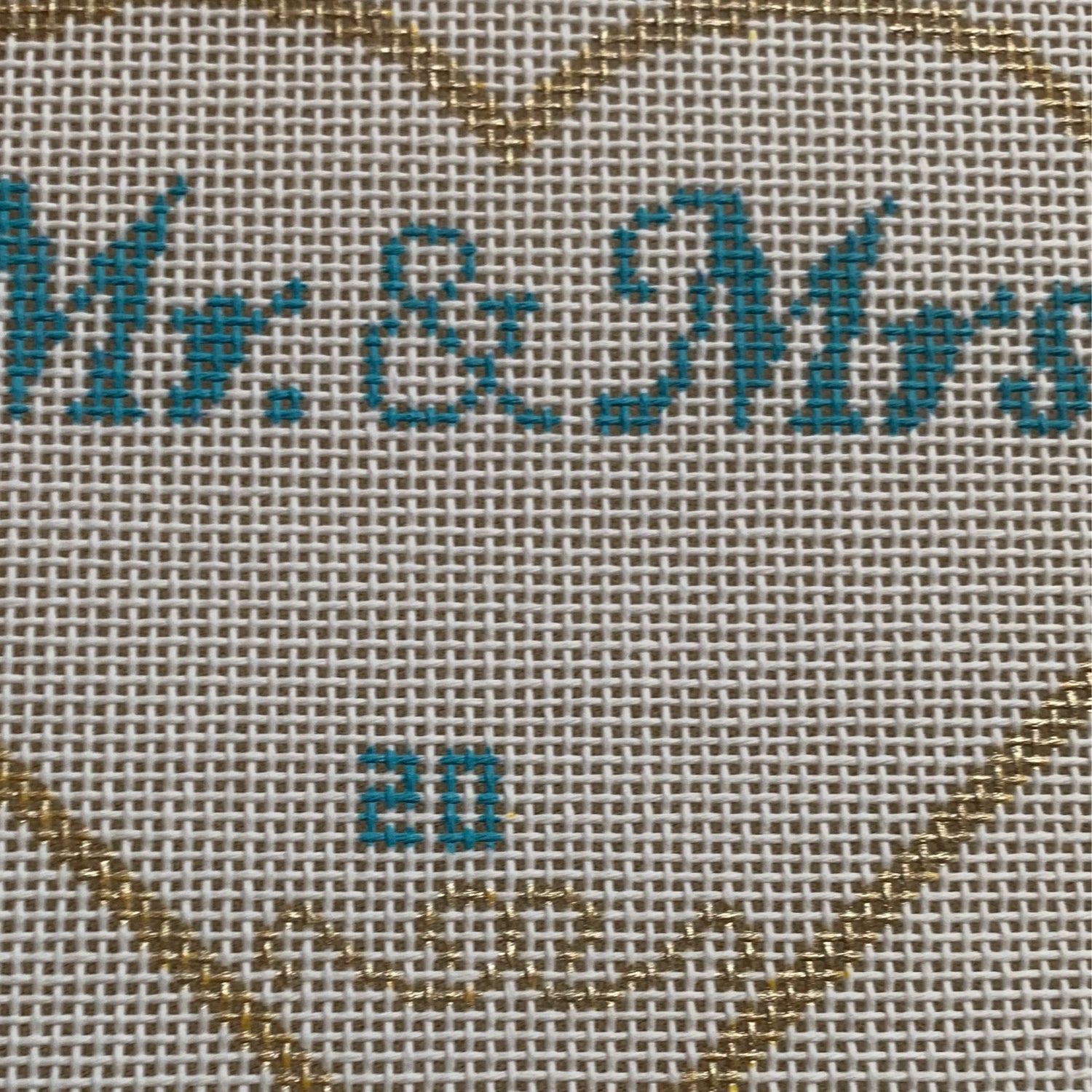 Heart Mr & Mrs Needlecraft Canvas