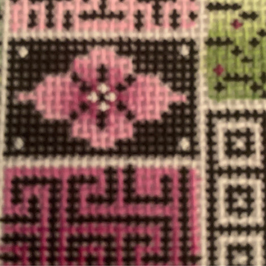 Pink & Green Geometric Needlecraft Canvas