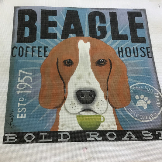 Beagle Coffee Needlecraft Canvas